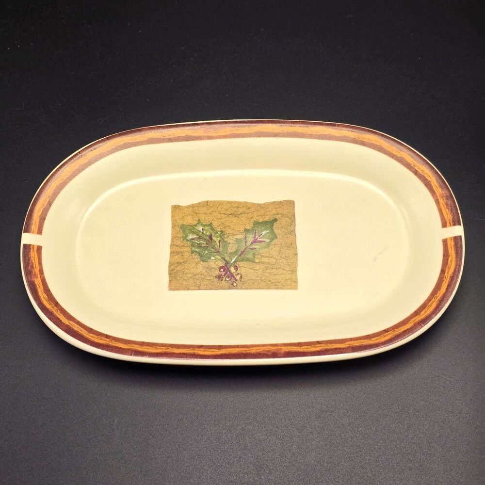 Pfaltzgraff Holiday Spice Oval Stoneware Platter Serving Plate Microwave Safe